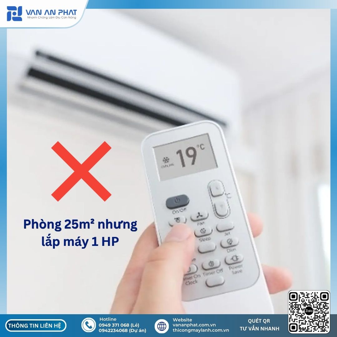 máy lạnh không mát vì sai công suất